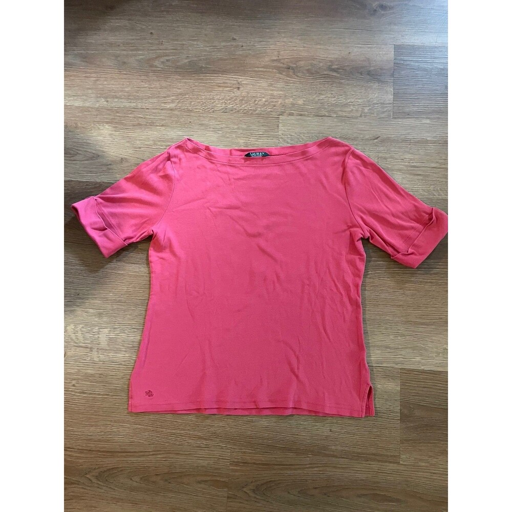 Lauren Ralph Lauren Elbow Sleeve Top-Pink Color Sz XL